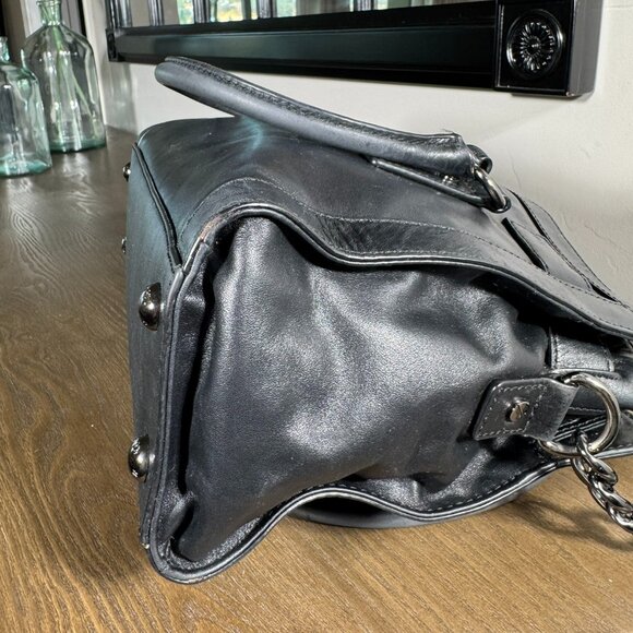 Michael Kors Hamilton Micro Stud Quilted Satchel β Black Leather Luxe! - Picture 8 of 16